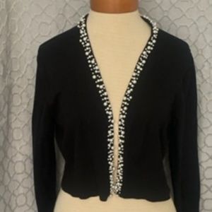 ELLEN TRACY OPEN FRONT SWEATER